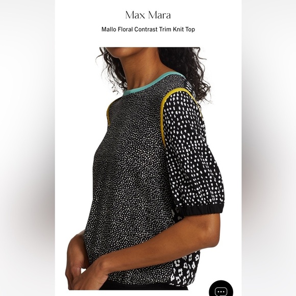 MaxMara label-cut Floral Contrast Trim Knit Top IT40 165/88A US4/6 Spring/Summer - Picture 5 of 16